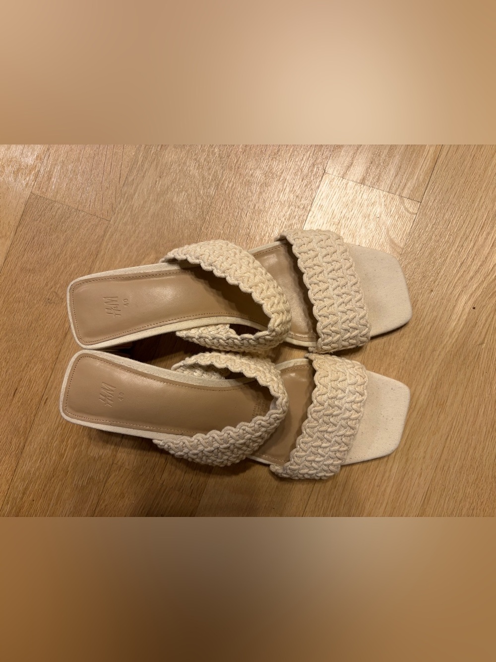 H&M Cream Braided Double-Strap Slide Sandals - Picture 6 of 7